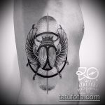 A kivégzett bogár tetoválás érdekes változata - a rajz alkalmas egy skarabeus bogár tetováláshoz