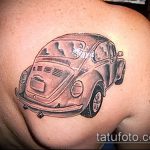 Az elvégzett bogár tetoválás egyedi változata - a rajz alkalmas egy kereszttel ellátott bogár tetováláshoz