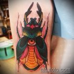 A kész bogár tetoválás érdekes változata - a rajz alkalmas bogár tetoválásra a lábán