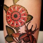 Az elkészített bogár tetoválás klassz változata - a rajz alkalmas egy skarabeus bogár tetováláshoz