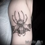 A bogár tetoválás hűvös változata - a rajz alkalmas a bogár tetoválására a karon