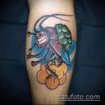 A bogár tetoválás remek példája - a rajz alkalmas a bogár tetoválására a karon