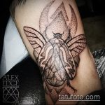 Érdekes példa egy meglévő bogár tetoválásra - a rajz betűbogár tetováláshoz alkalmas