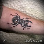 Jó példa egy meglévő bogár tetoválásra - a rajz alkalmas bogár tetoválásra a vállán