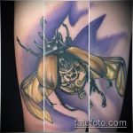 A kész bogár tetoválás tesztverziója - a rajz alkalmas a bogár tetoválására a karon