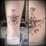 Az alkalmazott bogár tetoválás hűvös változata - a rajz alkalmas egy bogár tetováláshoz egy levélből