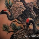 A tetovált daru hűvös változata - a rajz alkalmas papír daru tetoválásra