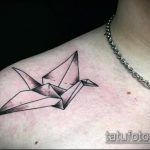 A kész darutetoválás tesztverziója - a rajz alkalmas a japán darutetoválásra