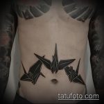 Egy remek példa az elkészült darutetoválásra - a rajz alkalmas daru tetoválásra a csuklón