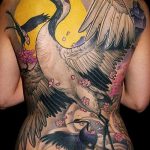 Egy meglévő darutetoválás tesztpéldája - a rajz alkalmas gólya vagy daru tetováláshoz