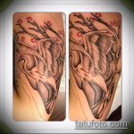 Az elkészült darutetoválás tesztverziója - a rajz alkalmas darutetováláshoz a tenyerén