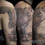 Eredeti példa egy tetovált darura - a rajz alkalmas daru tetoválásra a hátán