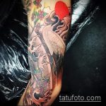 A meglévő darutetoválás érvényes változata - a rajz alkalmas gólya vagy daru tetováláshoz