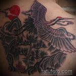 Jó példa a kész darutetoválásra - a rajz alkalmas origami darutetoválásra