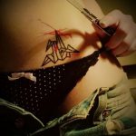 A kész daru tetoválás egyedülálló példája - a rajz alkalmas gólya vagy daru tetováláshoz