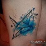 A kész daru tetoválás hűvös változata - a rajz alkalmas daru tetoválásra a lábán