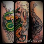 Érdekes példa a kész darutetoválásra - a rajz alkalmas origami darutetoválásra