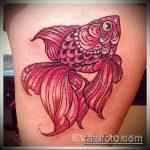 A kész aranyhal tetoválás klassz példája - a rajz aranyhal és lótusz tetováláshoz alkalmas