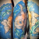 Érvényes példa egy aranyhal tetoválására - a rajz alkalmas egy aranyhal tetoválására a koronában