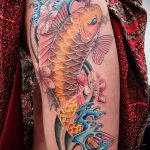 Az aranyhal tetoválás menő változata elkészült - a rajz aranyhal és lótusz tetováláshoz alkalmas