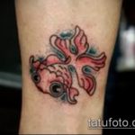 Érdekes példa egy aranyhalas tetoválásra - a rajz alkalmas egy aranyhal tetoválásra a lapockán