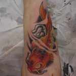 A kész aranyhal tetoválás hűvös változata - a rajz alkalmas egy aranyhal tetoválásra horgon