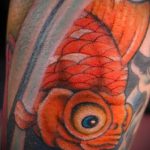 A kivitelezett aranyhal tetoválás eredeti változata - a rajz aranyhal és lótusz tetováláshoz alkalmas