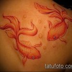 A kész aranyhal tetoválás hűvös változata - a rajz alkalmas aranyhal tetoválásra a bokán