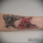 A kész aranyhal tetoválás eredeti változata - a rajz alkalmas aranyhal tetoválásra a csuklón