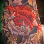 Az alkalmazott aranyhal tetoválás hűvös változata - a rajz alkalmas egy horgolt aranyhal tetoválásra