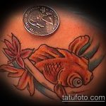 Aranyhal tetoválás remek példája - a rajz aranyhal és lótusz tetováláshoz alkalmas