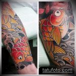 A kész aranyhal tetoválás hűvös változata - a rajz alkalmas egy aranyhal tetoválásra egy lány számára