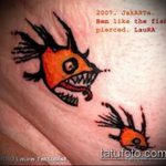 A meglévő aranyhal tetoválás hűvös változata - a rajz alkalmas aranyhal tetoválásra a bokán