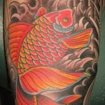 Példa egy aranyhal tetoválásra - a rajz alkalmas egy aranyhal tetoválásra a lapockán
