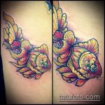 A kész aranyhal tetoválás hűvös változata - a rajz alkalmas aranyhal tetoválásra az oldalán