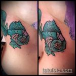 Aranyhal tetoválás hűvös példája - a rajz alkalmas horgolt aranyhal tetoválásra