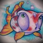 Az aranyhal elkészült tetoválásának egyedi változata - a rajz alkalmas egy aranyhal tetoválására a koronában