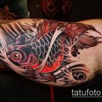 Az alkalmazott aranyhal tetoválás hűvös változata - a rajz alkalmas aranyhal tetoválásra a bokán