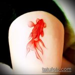 Egy meglévő aranyhal tetoválás egyedülálló példája - a rajz alkalmas koronás aranyhal tetoválásra