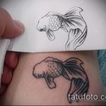 A kész aranyhal tetoválás tesztverziója - a rajz aranyhal és lótusz tetováláshoz alkalmas