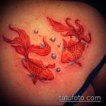 A kész aranyhal tetoválás hűvös változata - a rajz alkalmas aranyhal tetoválásra a hátán