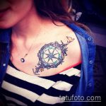 A csillag tetoválás képe a kulcscsonton # 355 a minta klassz változata, amely sikeresen használható a lányok kulcscsontjainak feldolgozásához és csillag tetoválásához