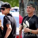 Érdekes példa egy létező csillagtetoválásra a könyökön - a rajz alkalmas a könyökön lévő csillag tetováláshoz a sajtó számára