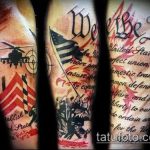 fotó a 729 -es katonai tetoválásról - a rajz exkluzív változata, amely sikeresen használható felülvizsgálatra és tetoválásként történő alkalmazásra katonai témában