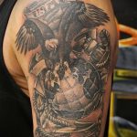 fotó a 994 -es katonai tetoválásról - a minta érdekes változata, amely könnyen használható skorpió átalakítására és alkalmazására katonai tetoválásként