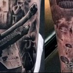 fotó a 686 -os katonai tetoválásról - a minta hűvös változata, amely sikeresen használható átalakítására és katonai tetoválásként történő alkalmazására a vállán