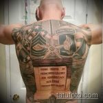 fotó a 679 -es katonai tetoválásról - a minta érdekes változata, amely sikeresen használható katonai témájú tetoválás átalakítására és alkalmazására