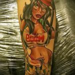 fotó a katonai tetoválásról, 176. sz. - a minta egyedi változata, amely könnyen használható átalakítására és tetoválásként történő alkalmazására katonai témában