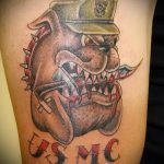 fotó a 740 -es katonai tetoválásról - a minta egyedi változata, amely jól használható a haditengerészet tetoválásaként történő átalakítására és alkalmazására