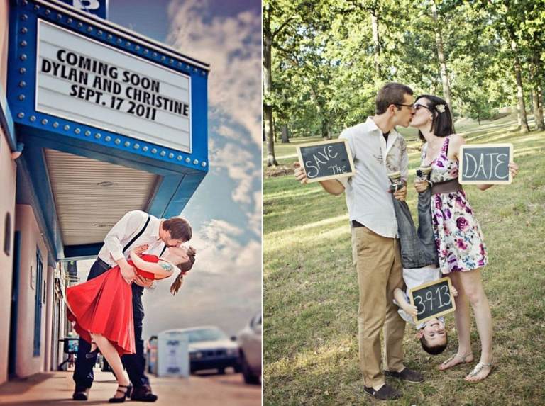 Retro karta s dátumom s kinom a tabuľami